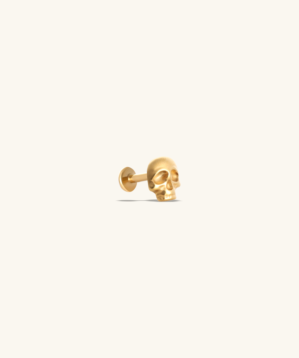 Titanium Cool Skull Flatback Stud - Titanium - Helix, Upper Lobe, Conch - Oumo Jewelry