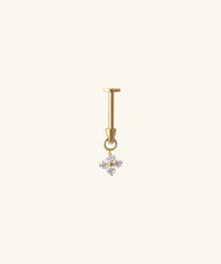 Titanium Flower Vertical Helix Flatback Stud
