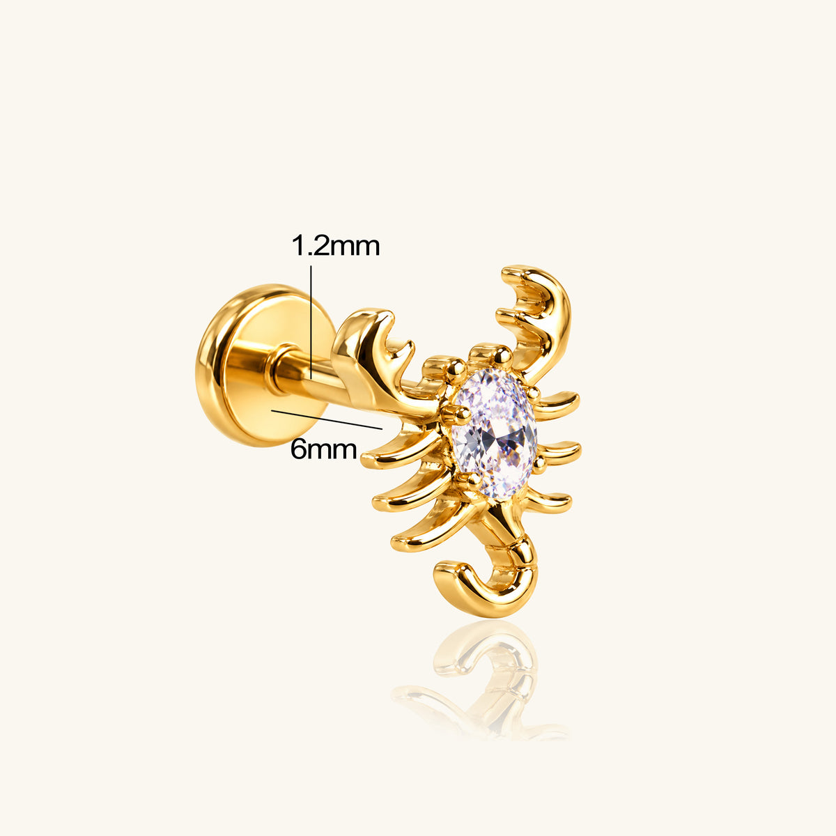 Titanium Scorpio Stud - OumoJewelry