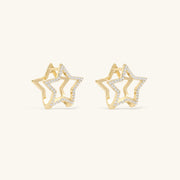 Star Hoop Earrings - Brass - Lobe - Oumo Jewelry