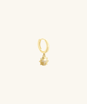 Ladybug Dangle Hoop - Brass - Lobe - Oumo Jewelry