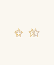 Etoile Star Hoops - Brass - Upper Lobe - Oumo Jewelry