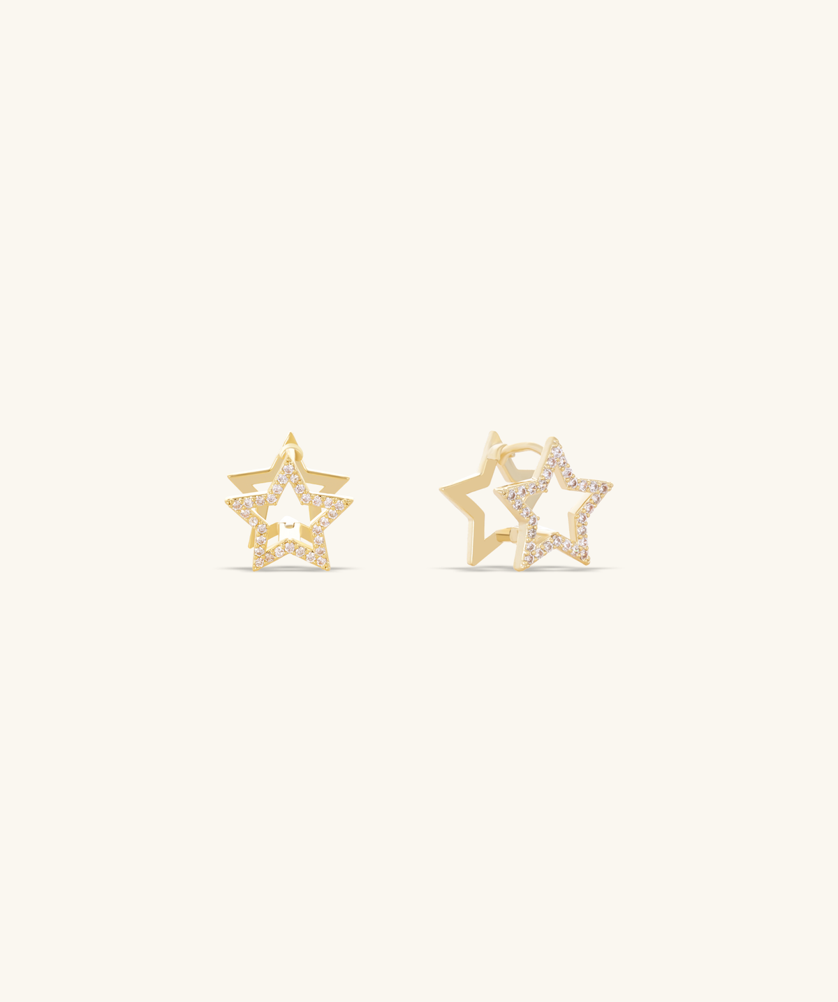 Etoile Star Hoops - Brass - Upper Lobe - Oumo Jewelry