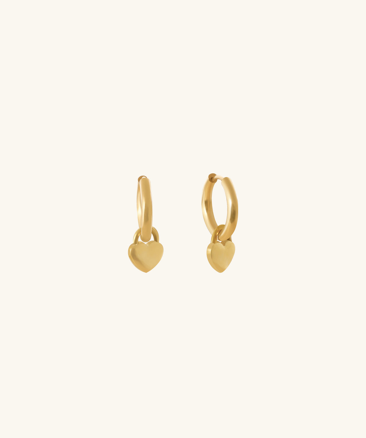 Classic Puffed Heart Drops - Stainless Steel - Oumo Jewelry