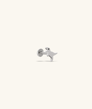 Titanium Dinosaur Flatback Stud - Titanium - Helix, Upper Lobe, Conch - Oumo Jewelry