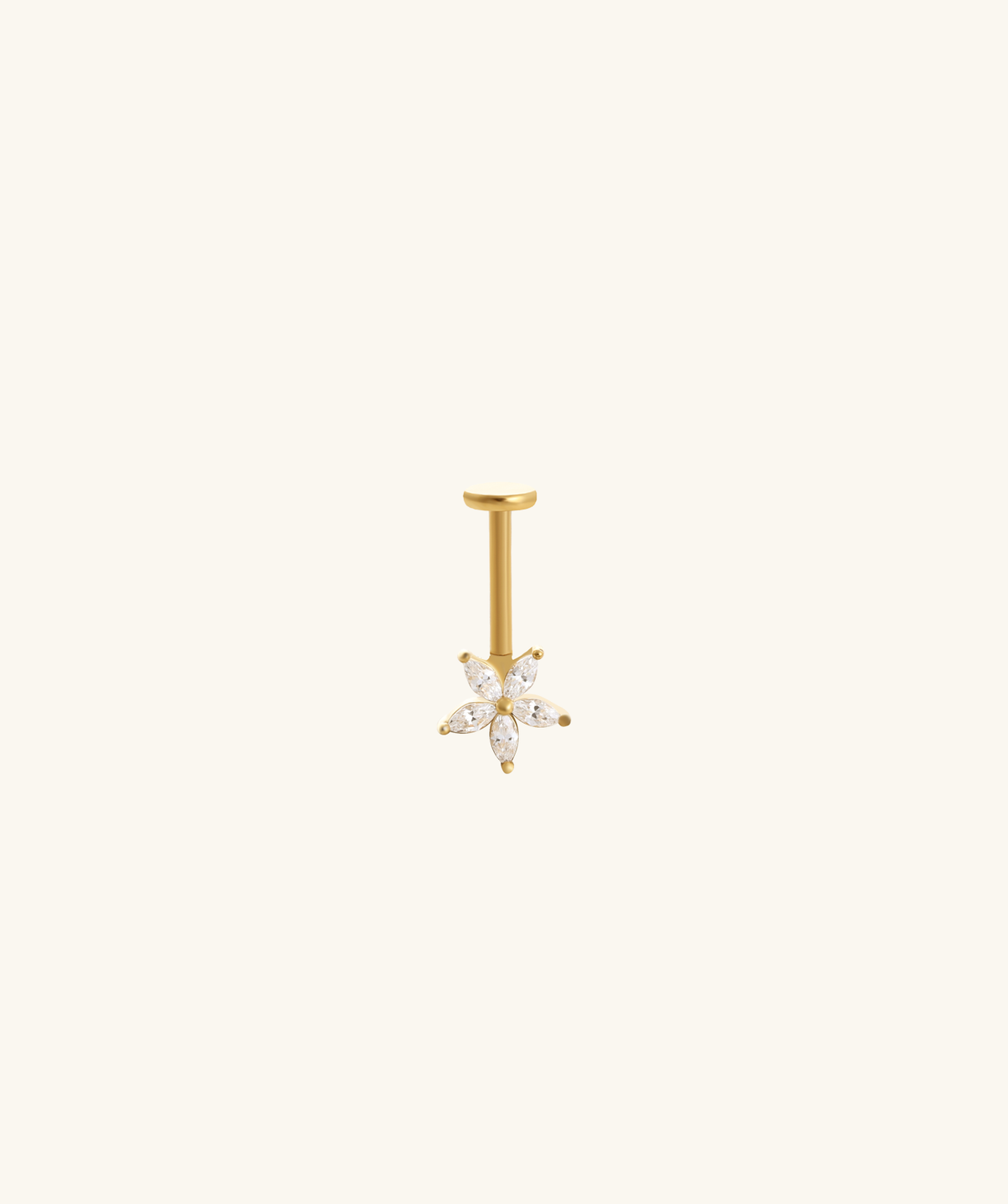 Flower Vertical Helix Stud - Stainless Steel - Vertical Helix - Oumo Jewelry