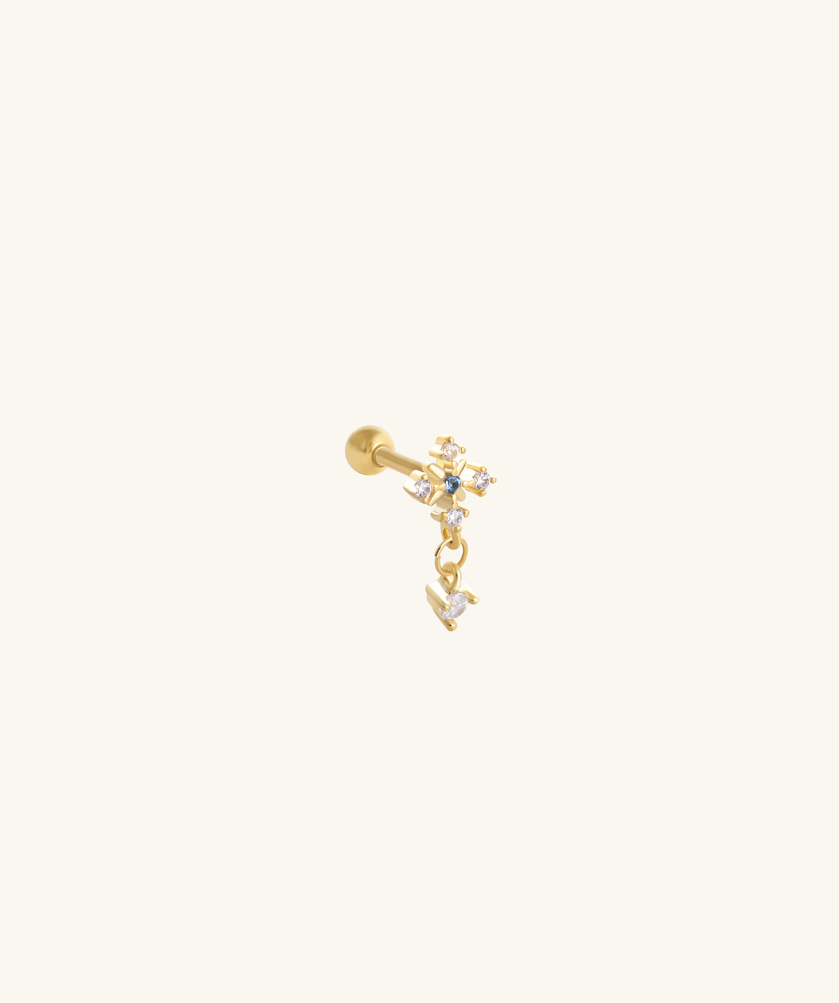 Stardrop Stud - Stainless Steel - Flat, Upper Lobe, Helix - Oumo Jewelry
