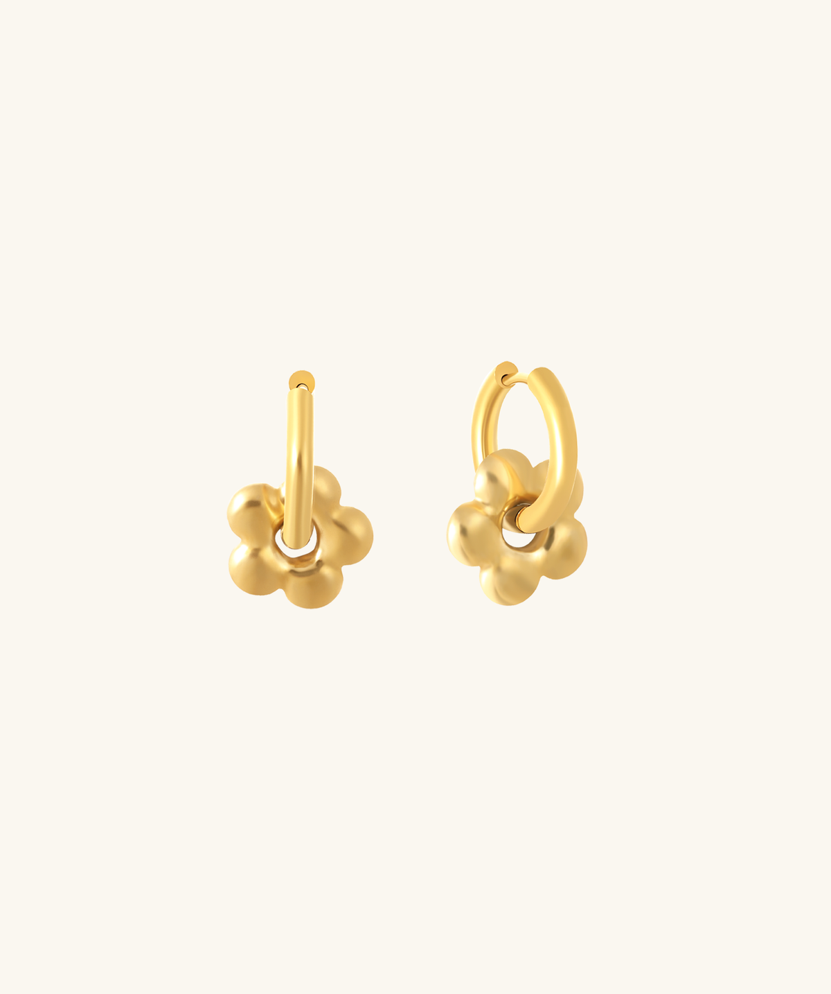 Lovely Puffed Flower Drops - Stainless Steel - Oumo Jewelry