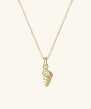 Twinkle Shell Necklace - Brass - Oumo Jewelry