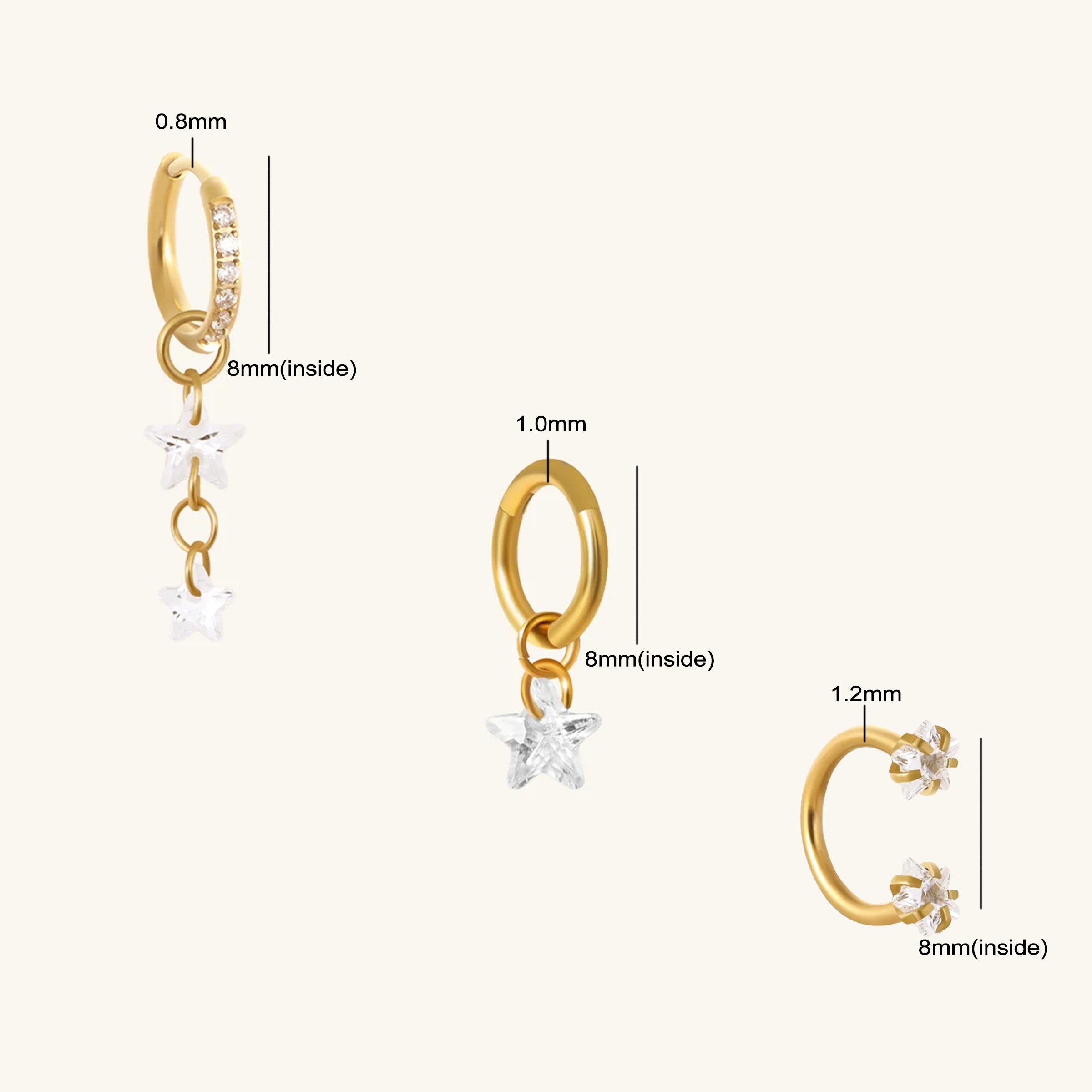 Noemi Star Ear Stack Set