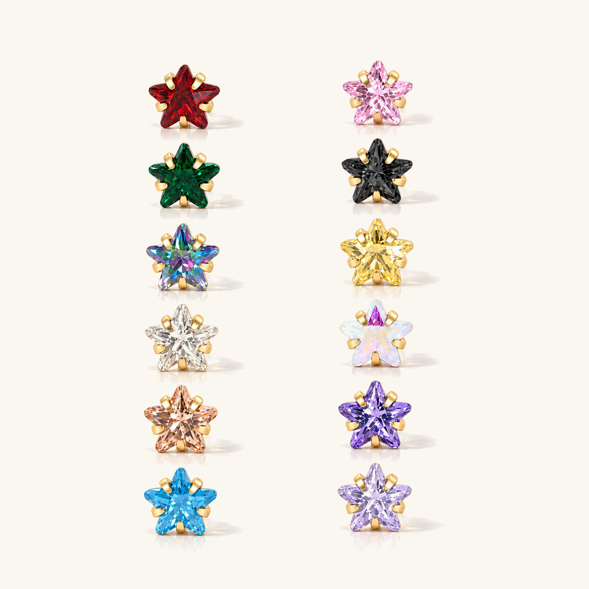 Titanium Zodiac Stars Stud