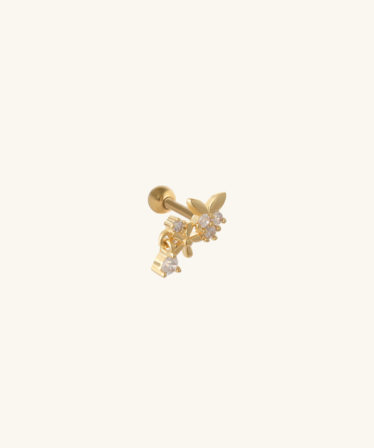 Bloom Cluster Stud - Stainless Steel - Upper Lobe, Helix, Flat - Oumo Jewelry