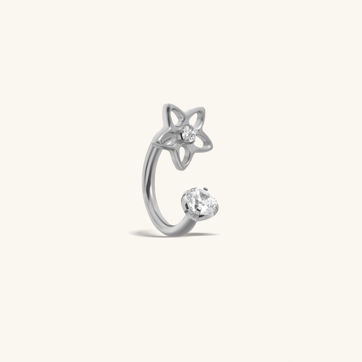 Titanium Reina Horseshoe Ring - Titanium - Upper Lobe, Conch, Eyebrow - Oumo Jewelry