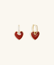 Reversible Heart Hoop - Brass - Oumo Jewelry