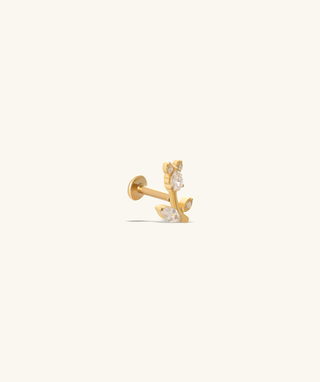 Titanium Tulip Flatback Stud
