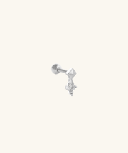 Minimal Dangle Stud - Stainless Steel - Upper Lobe, Helix, Flat - Oumo Jewelry
