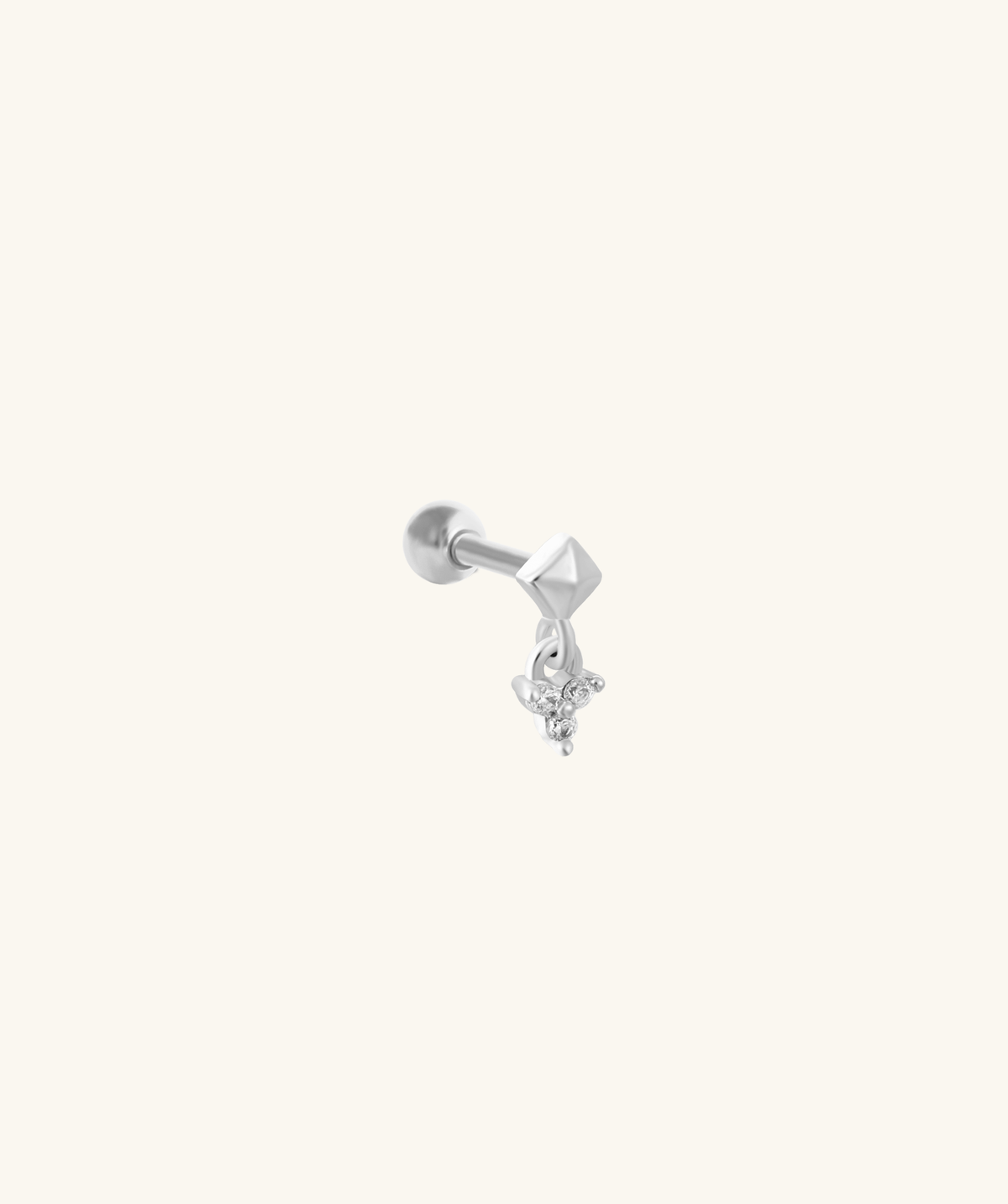 Minimal Dangle Stud - Stainless Steel - Upper Lobe, Helix, Flat - Oumo Jewelry