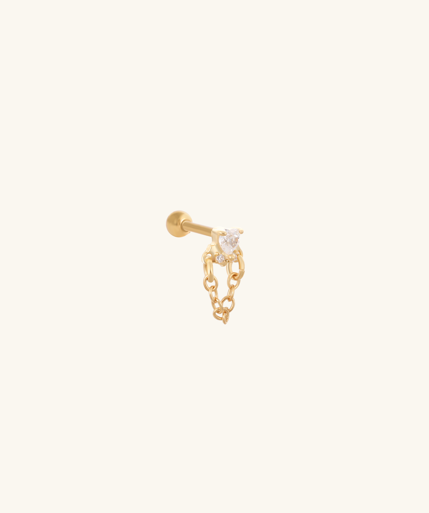 Heart Chain Stud - OumoJewelry