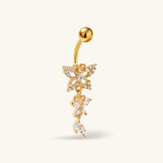 Aisla Butterfly Belly Ring - Stainless Steel - Navel - Oumo Jewelry