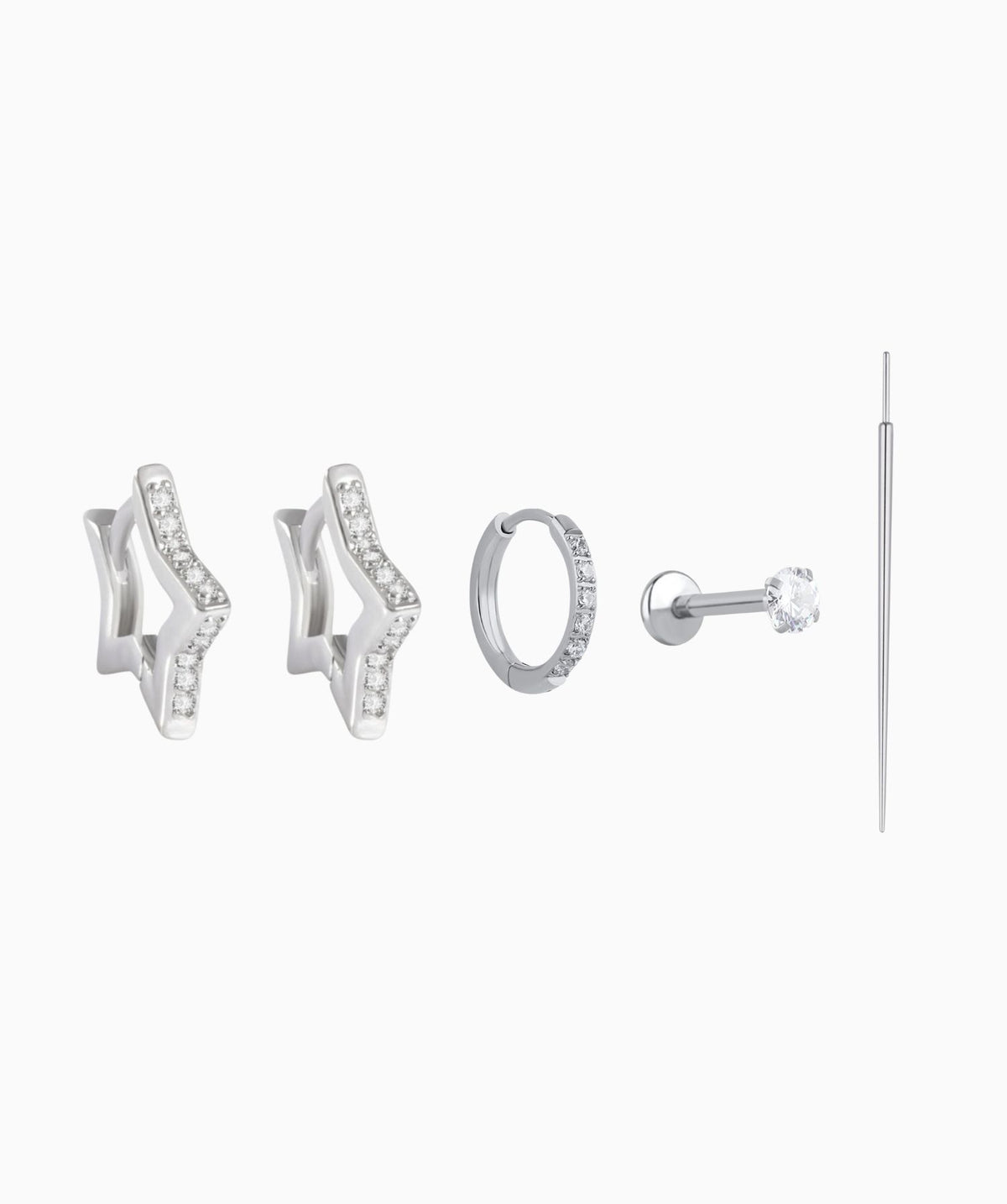 Silver Starlight Set - Brass/Stainless Steel - Oumo Jewelry