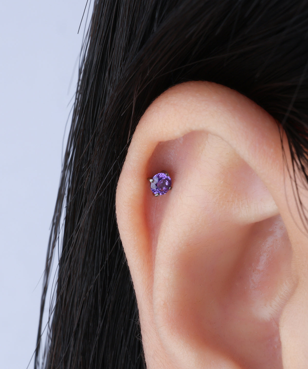 Titanium Threadless Flatback Stud - Titanium - Helix, Forward Helix, Upper Lobe - Oumo Jewelry