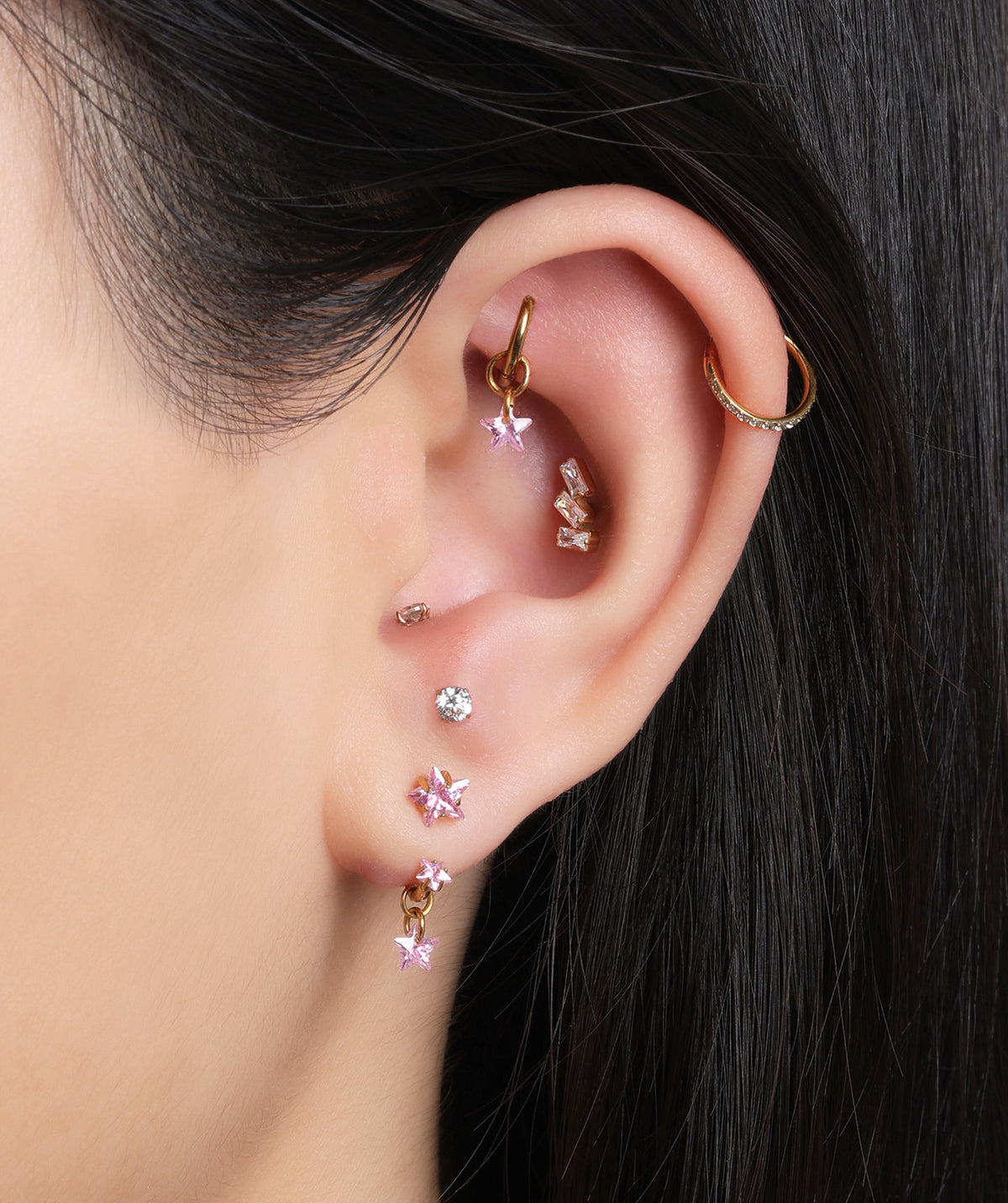 Titanium Tarin Stud - Titanium - Helix, Upper Lobe, Conch - Oumo Jewelry