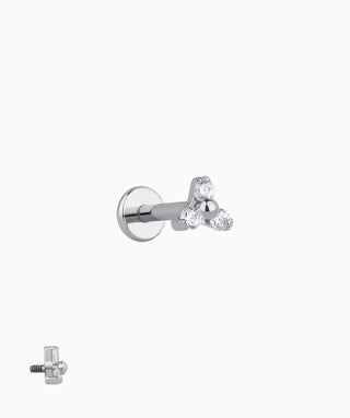 Titanium Gemstone Flatback Stud - OumoJewelry