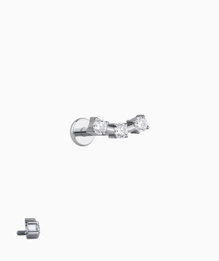 Titanium Curved Gemstone Flatback Stud - OumoJewelry