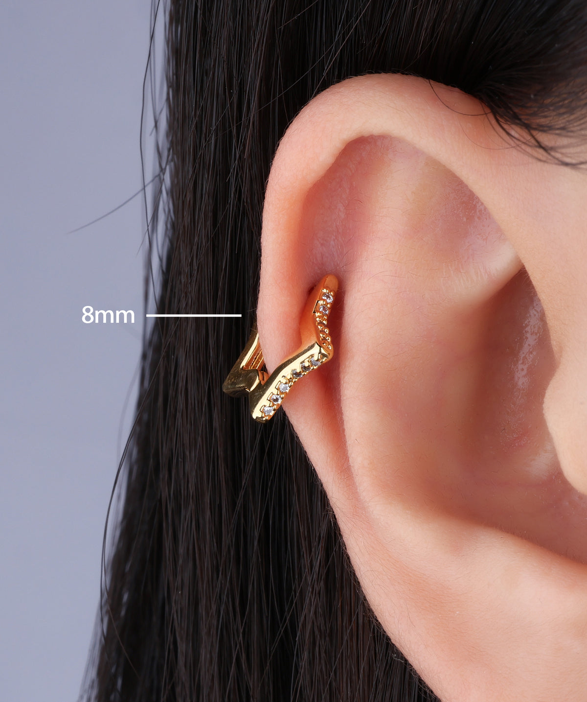 Star Helix Hoop - Brass - Lobe, Upper Lobe, Helix - Oumo Jewelry