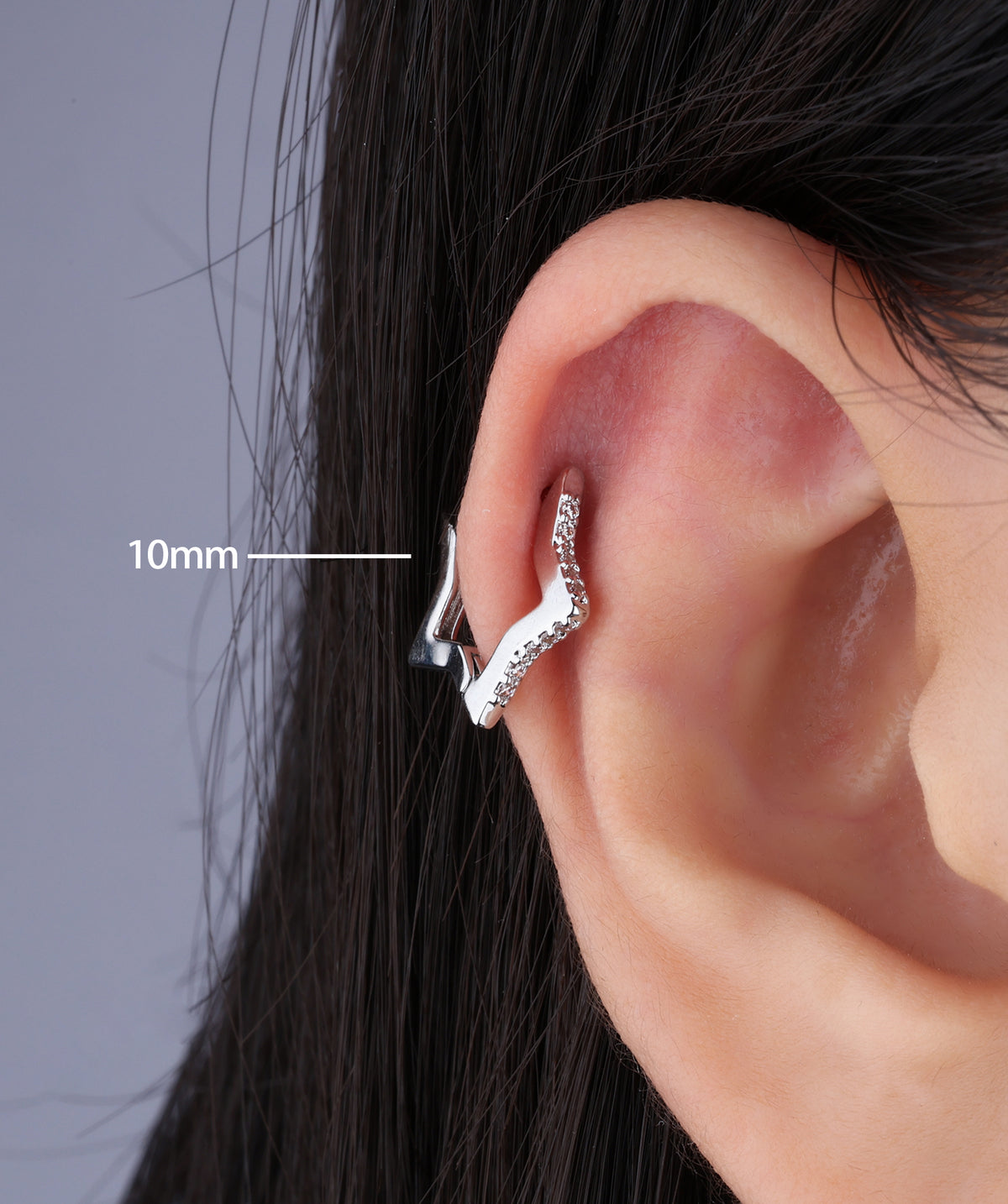 Star Helix Hoop - Brass - Lobe, Upper Lobe, Helix - Oumo Jewelry