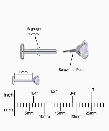 Titanium Gemstone Flatback Stud