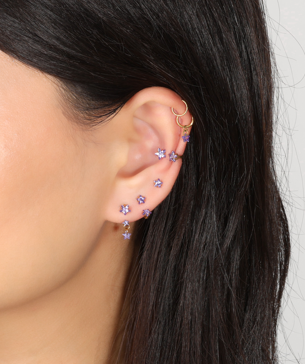 Liora Star Clicker - Stainless Steel - Lobe, Upper Lobe, Helix - Oumo Jewelry