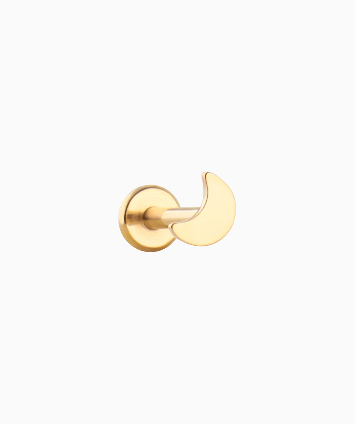 Crescent Flatback Stud - Stainless Steel - Helix, Forward Helix, Upper Lobe - Oumo Jewelry