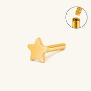 Star Internal Threaded Flat Back Post (Titanium)
