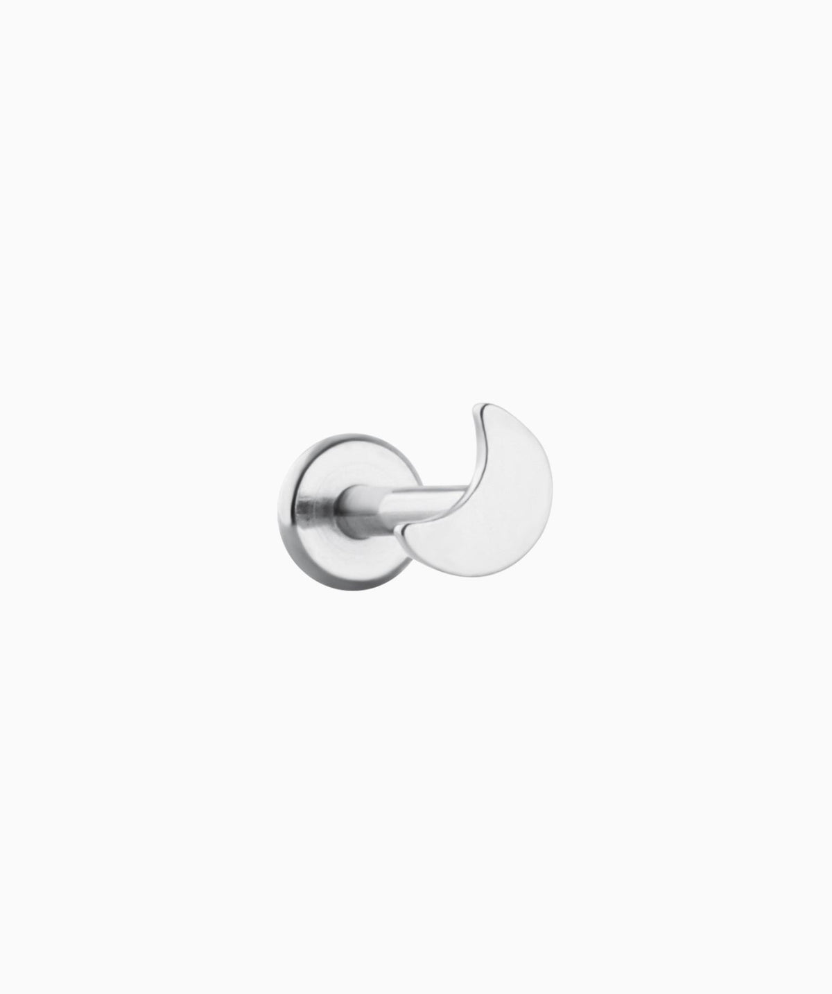 Crescent Flatback Stud - Stainless Steel - Helix, Forward Helix, Upper Lobe - Oumo Jewelry