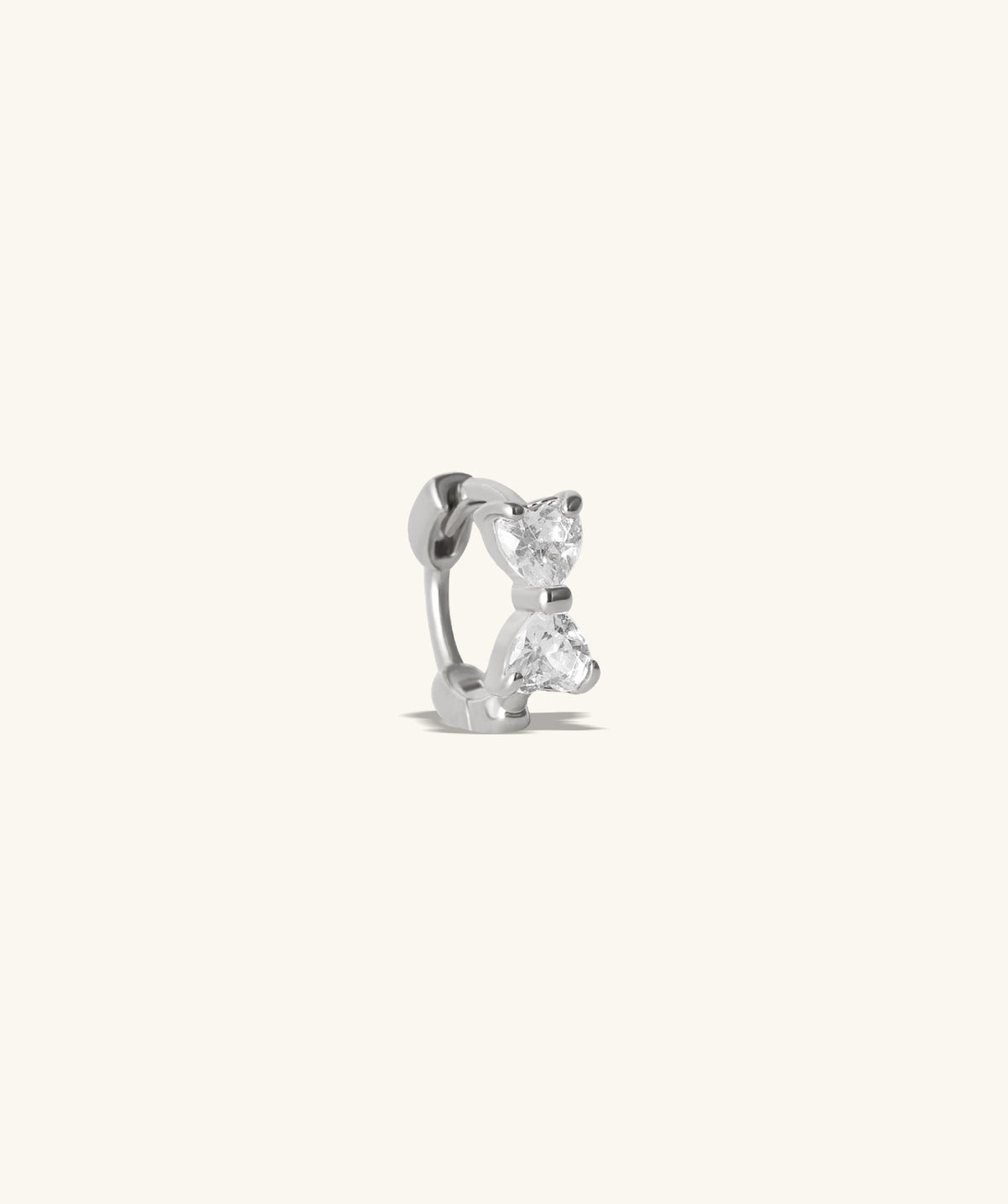 Heart Bow Huggie - Stainless Steel - Oumo Jewelry