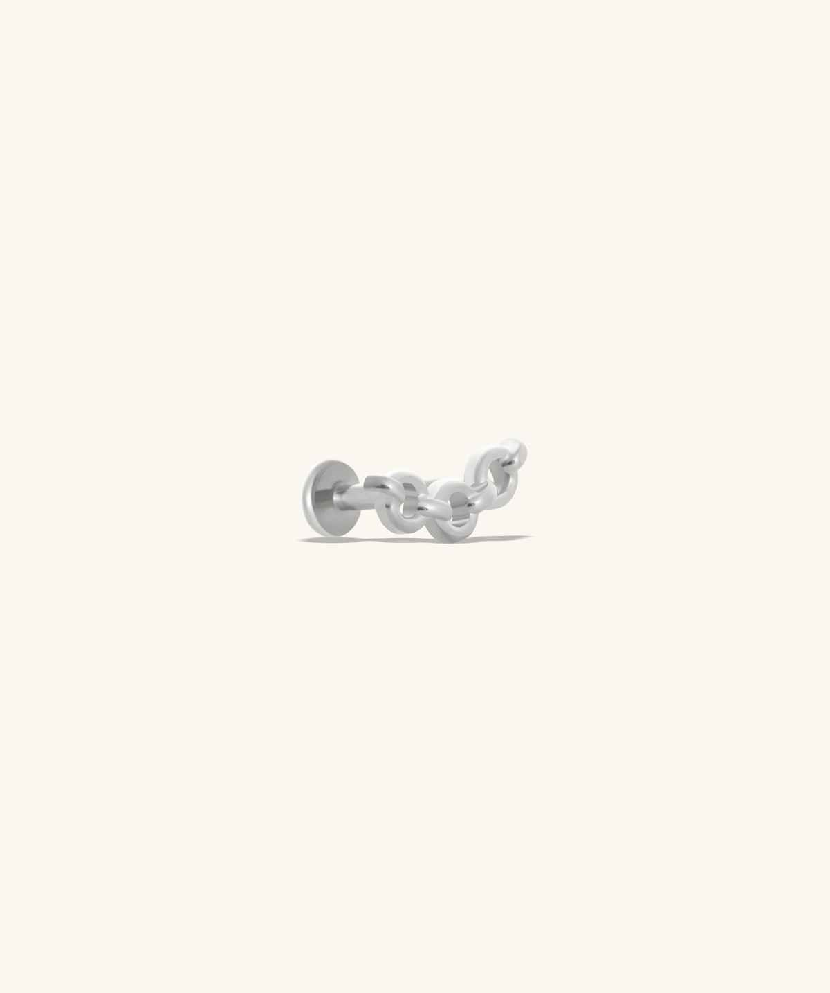 Titanium Chain Loop Stud - Titanium - Upper Lobe - Oumo Jewelry