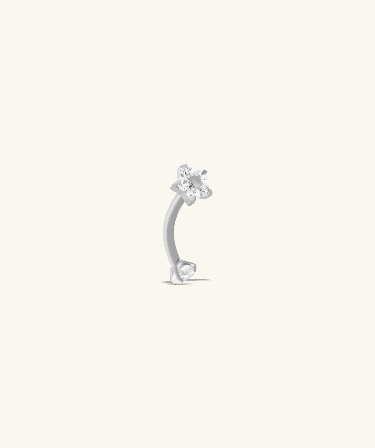 Titanium Flower Barbell - Titanium - Rook, Eyebrow, Anti-Tragus - Oumo Jewelry