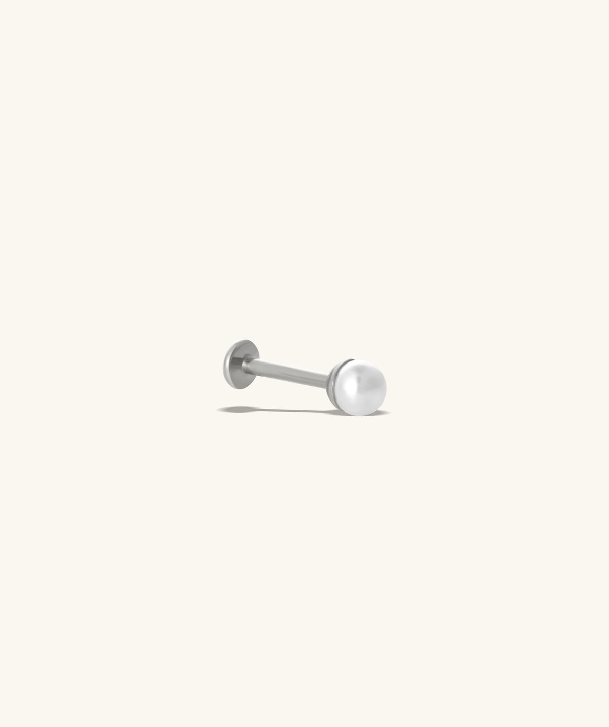 Titanium Pearl Flatback Stud - Titanium - Helix, Forward Helix, Upper Lobe - Oumo Jewelry
