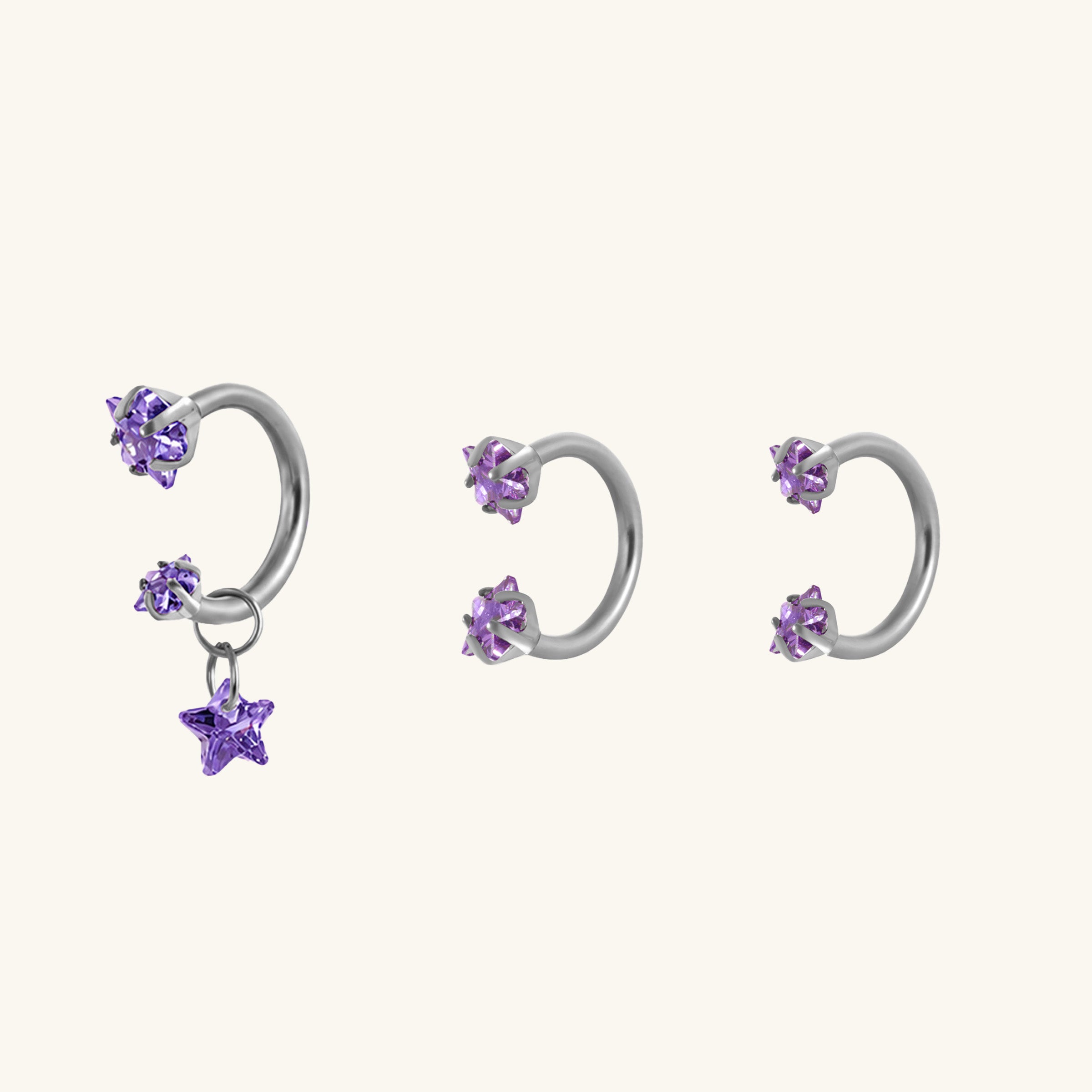 Starry Horseshoe Ring Set