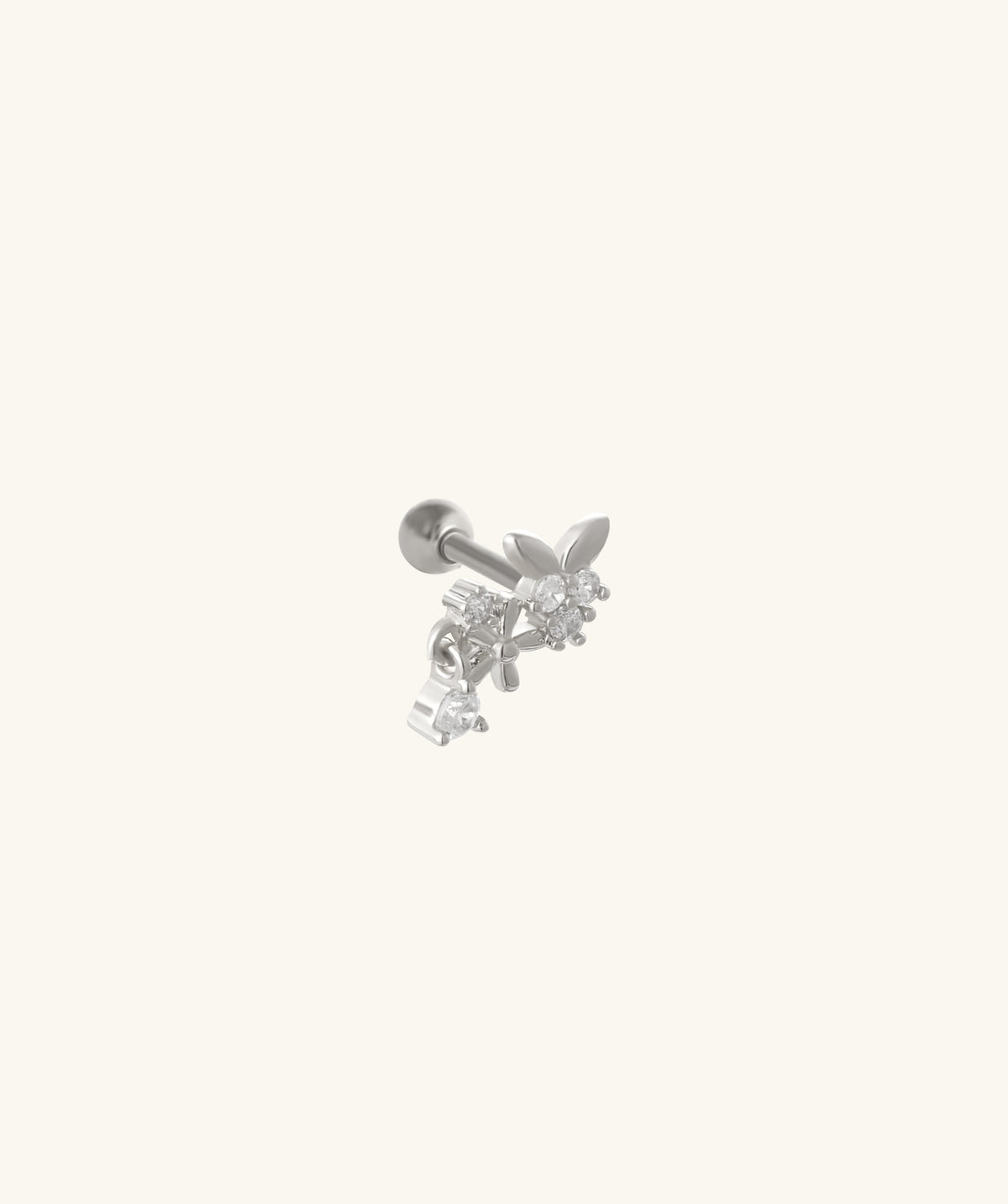 Bloom Cluster Stud - Stainless Steel - Upper Lobe, Helix, Flat - Oumo Jewelry