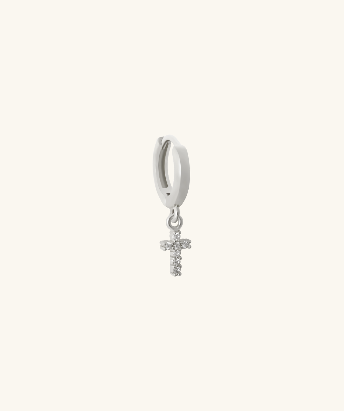 Delicate Cross Drop - Brass - Upper Lobe - Oumo Jewelry