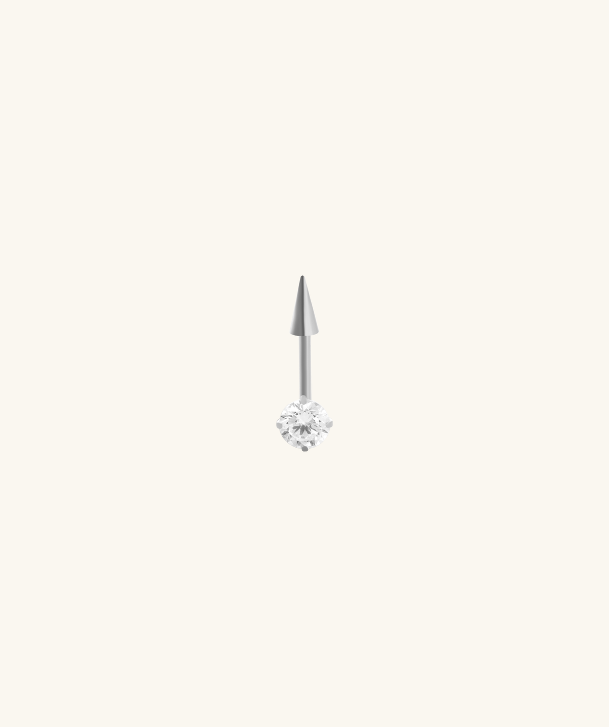 Titanium Spike Gem Vertical Stud - Titanium - Vertical Helix - Oumo Jewelry
