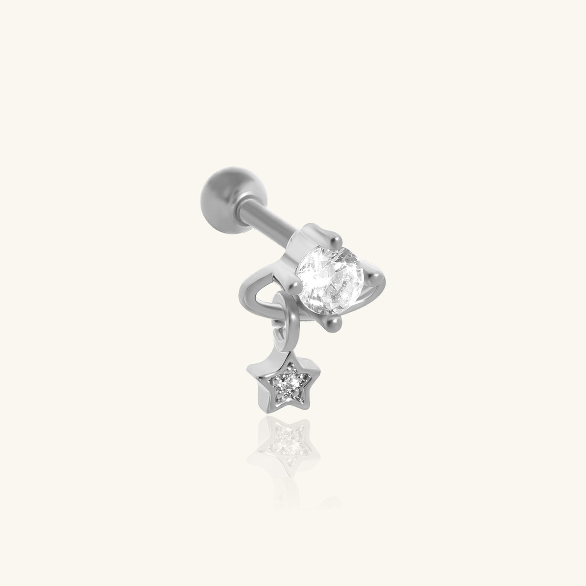 Nixie Stud - Stainless Steel - Upper Lobe, Helix, Flat - Oumo Jewelry