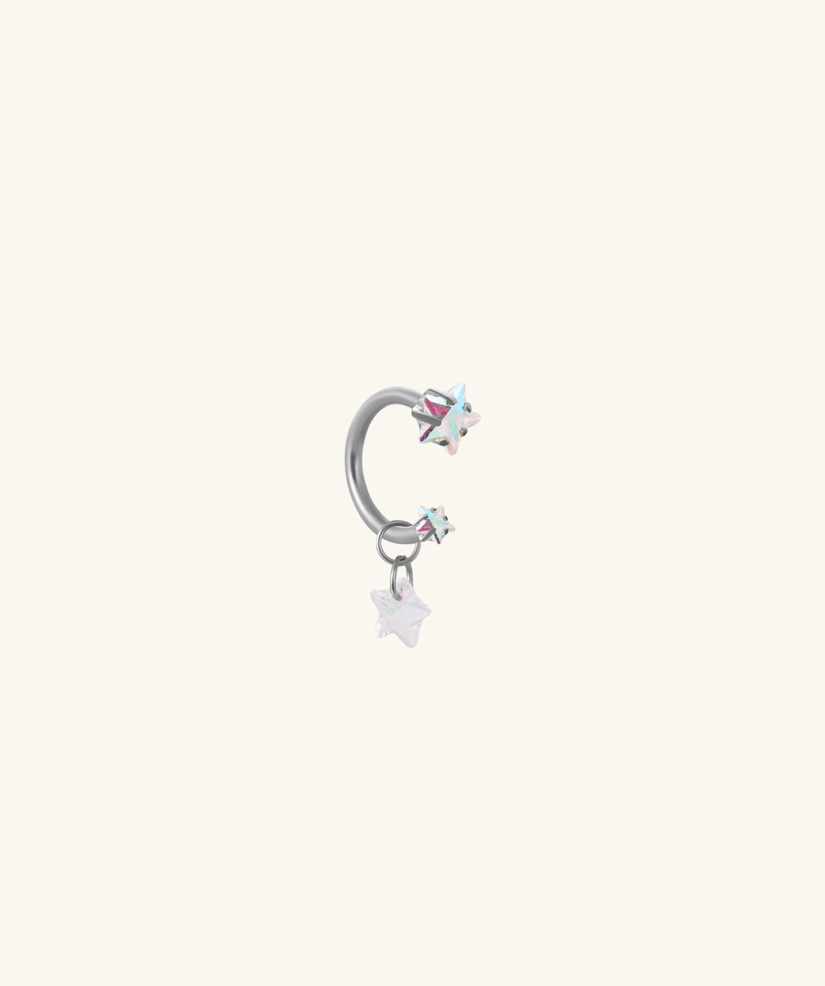 Titanium Stella Horseshoe Ring - Titanium - Upper Lobe, Helix, Lip - Oumo Jewelry