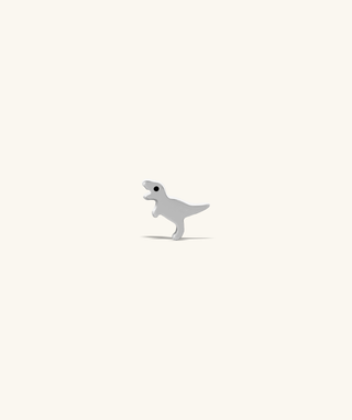 Titanium Dinosaur Flatback Stud