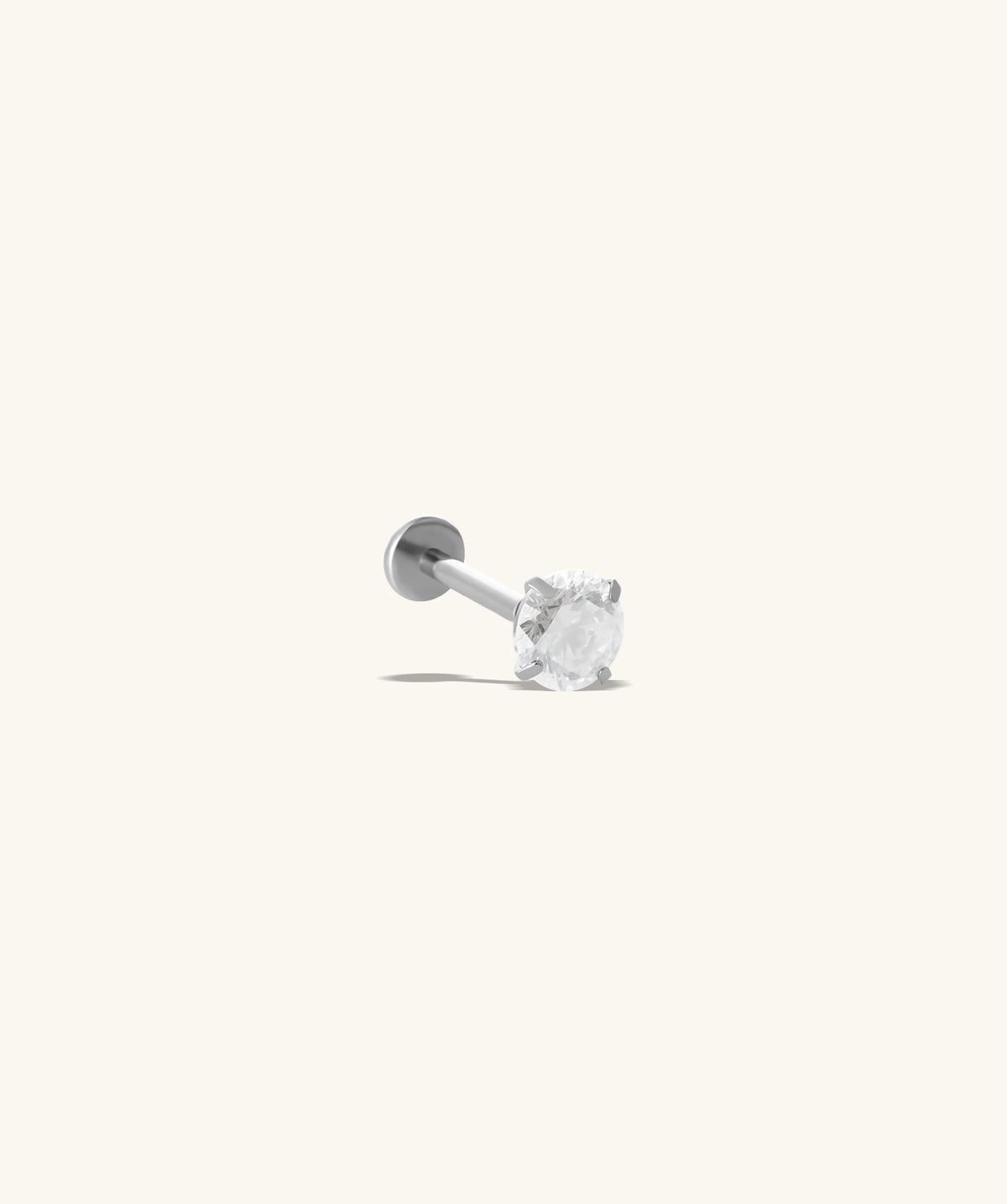 Titanium Gemstone Flatback Stud - Titanium - Helix, Forward Helix, Upper Lobe - Oumo Jewelry