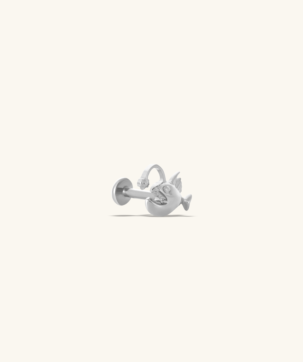 Titanium Lantern Fish Flatback Stud - Titanium - Helix, Upper Lobe, Conch - Oumo Jewelry