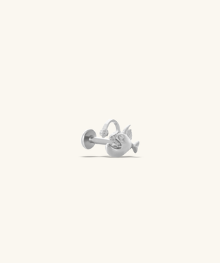 Titanium Lantern Fish Flatback Stud
