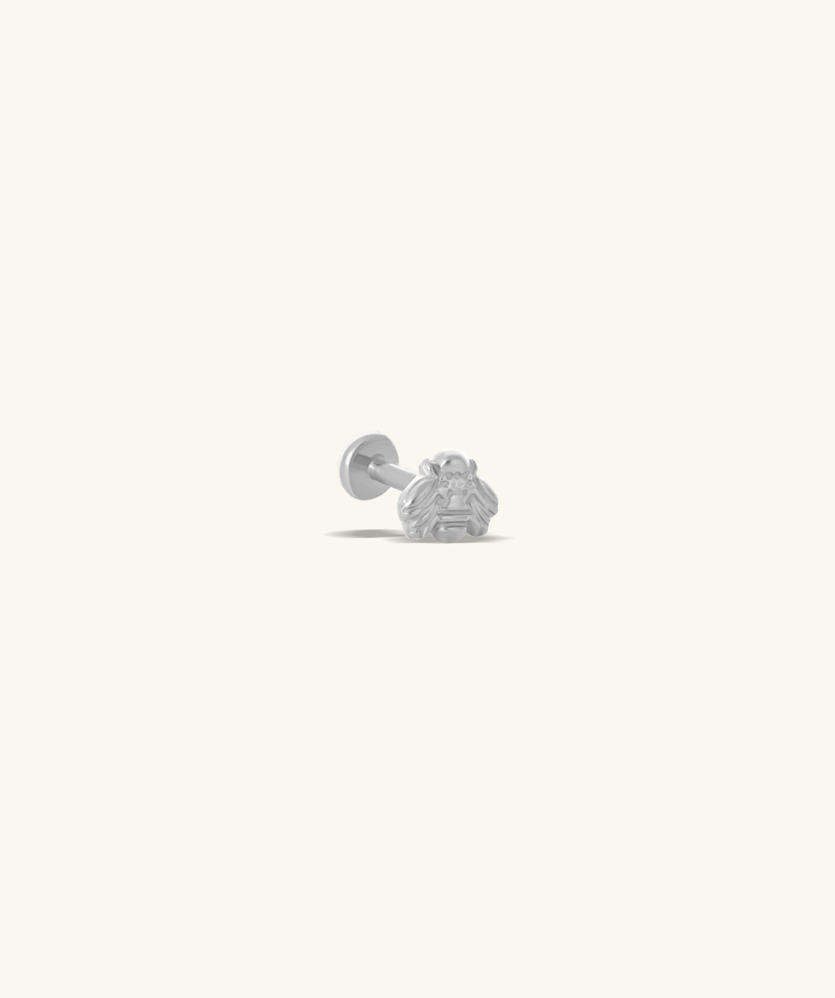 Titanium Bee Flatback Stud - Titanium - Helix, Upper Lobe, Conch - Oumo Jewelry